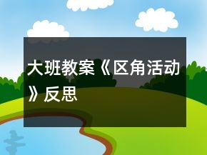 大班教案《區(qū)角活動(dòng)》反思