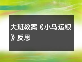 大班教案《小馬運(yùn)糧》反思
