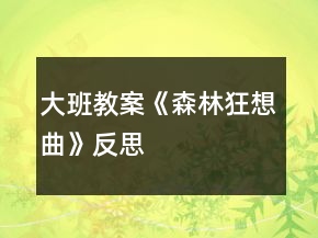 大班教案《森林狂想曲》反思
