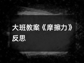 大班教案《摩擦力》反思