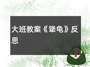 大班教案《犟龜》反思