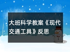 大班科學(xué)教案《現(xiàn)代交通工具》反思