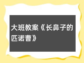 大班教案《長(zhǎng)鼻子的匹諾曹》