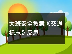 大班安全教案《交通標志》反思