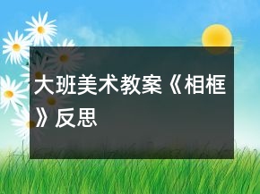 大班美術(shù)教案《相框》反思