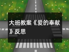 大班教案《愛的奉獻》反思