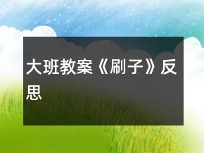 大班教案《刷子》反思