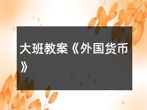 大班教案《外國貨幣》