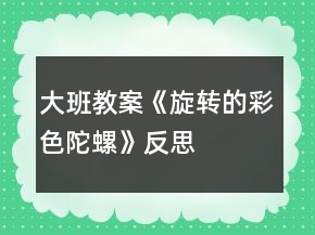 大班教案《旋轉的彩色陀螺》反思