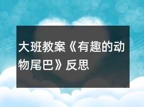 大班教案《有趣的動(dòng)物尾巴》反思