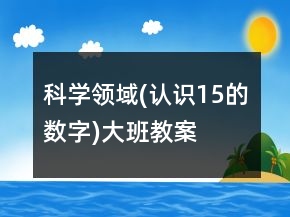 科學(xué)領(lǐng)域(認(rèn)識(shí)1——5的數(shù)字)大班教案
