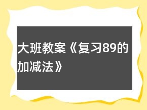 大班教案《復(fù)習(xí)8、9的加減法》