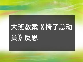 大班教案《椅子總動員》反思