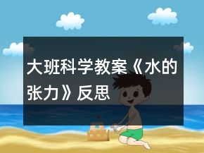 大班科學(xué)教案《水的張力》反思