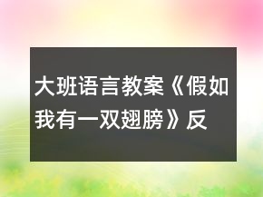 大班語言教案《假如我有一雙翅膀》反思