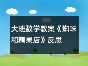 大班數(shù)學(xué)教案《蜘蛛和糖果店》反思