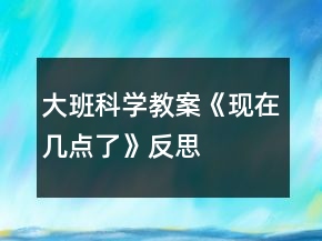 大班科學(xué)教案《現(xiàn)在幾點了》反思