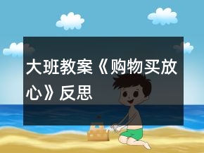 大班教案《購(gòu)物買放心》反思