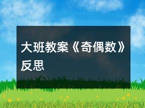 大班教案《奇偶數(shù)》反思