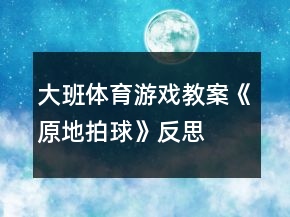 大班體育游戲教案《原地拍球》反思