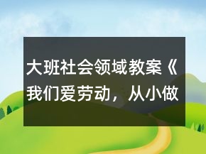 大班社會領(lǐng)域教案《我們愛勞動，從小做起》反思
