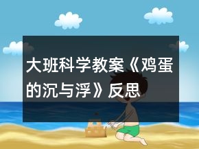 大班科學(xué)教案《雞蛋的沉與浮》反思