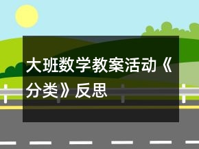 大班數(shù)學(xué)教案活動《分類》反思