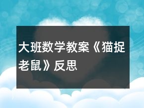大班數(shù)學(xué)教案《貓捉老鼠》反思