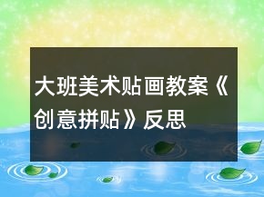 大班美術貼畫教案《創(chuàng)意拼貼》反思