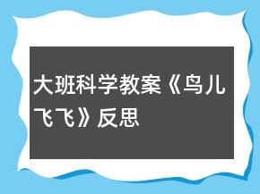 大班科學(xué)教案《鳥(niǎo)兒飛飛》反思