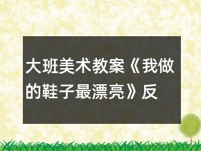 大班美術教案《我做的鞋子最漂亮》反思