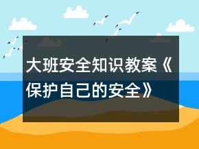 大班安全知識(shí)教案《保護(hù)自己的安全》反思