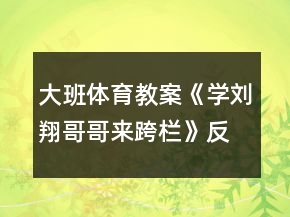 大班體育教案《學(xué)劉翔哥哥來(lái)跨欄》反思