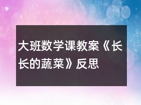 大班數(shù)學(xué)課教案《長(zhǎng)長(zhǎng)的蔬菜》反思