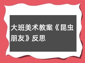 大班美術(shù)教案《昆蟲朋友》反思