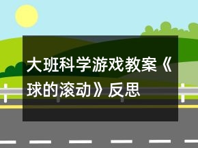 大班科學(xué)游戲教案《球的滾動》反思