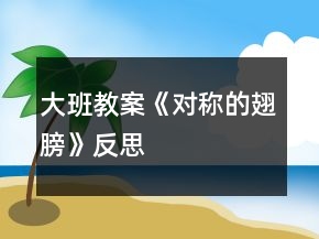 大班教案《對稱的翅膀》反思
