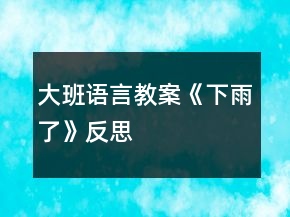 大班語(yǔ)言教案《下雨了》反思