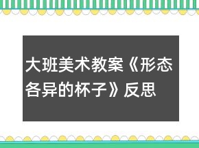 大班美術(shù)教案《形態(tài)各異的杯子》反思