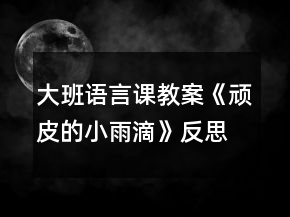 大班語言課教案《頑皮的小雨滴》反思