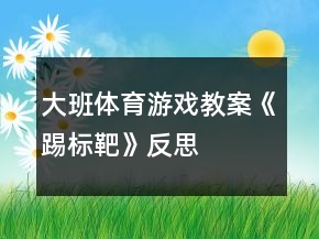大班體育游戲教案《踢標(biāo)靶》反思