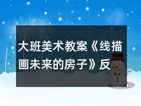 大班美術(shù)教案《線描畫未來(lái)的房子》反思