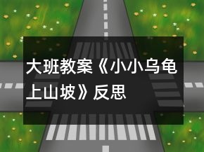 大班教案《小小烏龜上山坡》反思