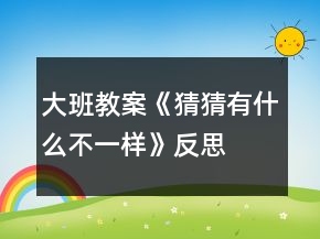 大班教案《猜猜有什么不一樣》反思