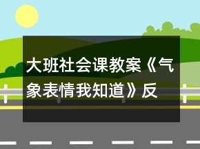 大班社會(huì)課教案《氣象表情我知道》反思