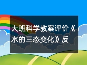 大班科學(xué)教案評(píng)價(jià)《水的三態(tài)變化》反思