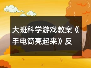 大班科學(xué)游戲教案《手電筒亮起來》反思
