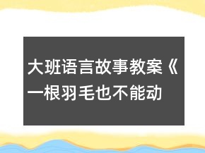大班語言故事教案《一根羽毛也不能動》反思