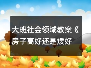大班社會領(lǐng)域教案《房子高好還是矮好》