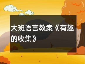 大班語(yǔ)言教案《有趣的收集》